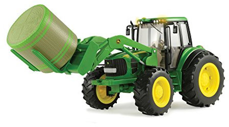 John Deere Big Farm 7330 Vehicle with Front Bale Mover and Bale