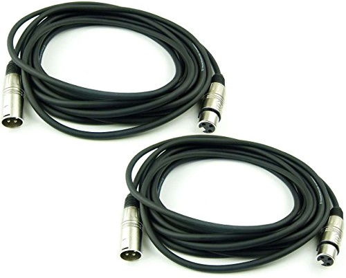 Adam Hall Cables 2 Stück K3MMF0600 Mikrofonkabel XLR female auf XLR male DMX Audio Kabel 3 pol polig (6,0 m, Schwarz, 2)