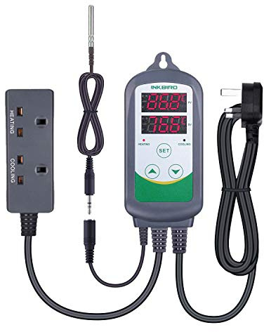 Inkbird ITC-308S Temperature Controller Digital Thermostat Plug Socket | 1.97 Inches Replacement NTC Probe for Heating and Cooling, Reptile, Incubation, Lizard, Vivarium