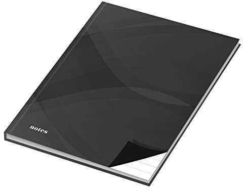 4er Pack Notizbuch/Kladde liniert Notes carbon black DIN A4 mit Hardcover-Einband, 96 Blatt, Notizheft, Tagebuch, Schreibbuch