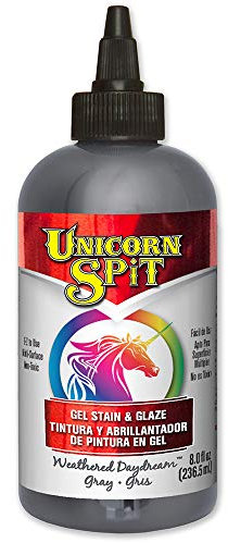 Unicorn SPiT Weathered Daydream Gel Stain a Grey Water Based Glaze and Multi Surface Paint for Wood, Glass, Fabric Craft Projects, 236ml