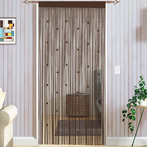 Taiyuhomes Cortina Puerta Exterior Cortinas Tiras para Puertas Exteriores Terraza Cortinas Antimoscas Salon Dormitorio 90x245cm Café