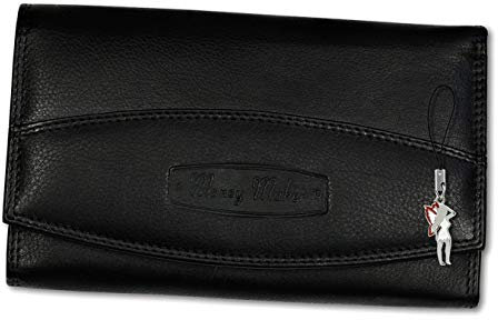 Money Maker Leder Damen Geldbörse Kellnerbörse schwarz 16x2.5x9.5cm D3OPJ719S Leder Geldbörse für die Frau
