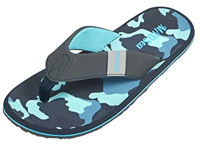MADSea Herren Zehenstegpantolette Beach Man | Flip Flop Zehentrenner Thong Sandale | Sommer Strand Camouflage, Farbe:blau/camouflage, Größe:46 EU