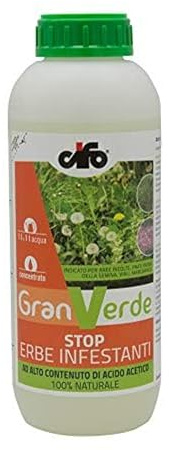 CIFO Granverde Essig - Umweltfreundliches Mittel gegen Unkraut mit hoher Konzentration, schnelle Wirkung, bekämpft Einfahrten, Gehwege und Gärten, 100% natürlich, zugelassen in der biologischen