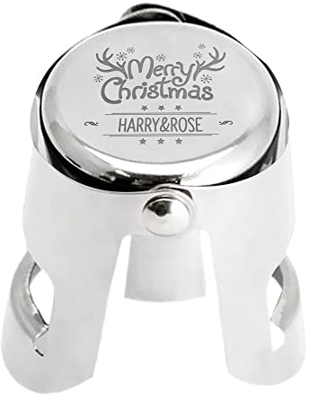 Personalised Wine Stoppers Engraved Champagne Stopper for Christmas Xmas Custom Gift for Him Christmas Prosecco Moscato Spumante Sparkling Bottle Stoppers （Design 4）