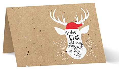 Partycards Tischkarten/Platzkarten aus Kraftpapier Motiv Geweih 25