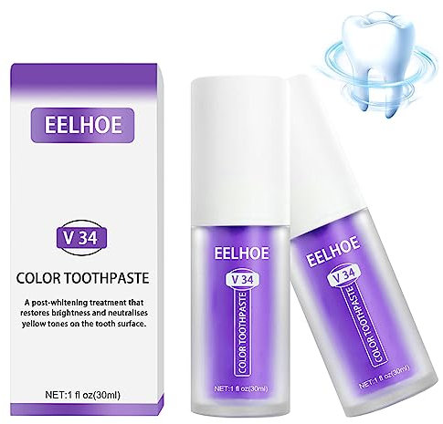 Whitening Toothpaste, Ksndurn Purple Colour Corrector Toothpaste - Teeth Whitening Melt Care Zahnpastaflecken