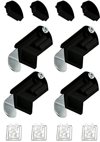 Estika Premium Klemmfix für Plissee ohne Bohren - 8 Stück - Schwarz - Bruchfeste Klemmhalter, Halterung