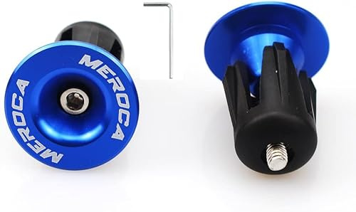 FOMTOR Fahrrad Lenkerstopfen, 2 stücke Lenkerendkappe, Bar End Plugs Blau Aluminium Endkappen Fahrrad für die meisten Fahrrad, Mountainbike, Rennrad, MTB, BMX