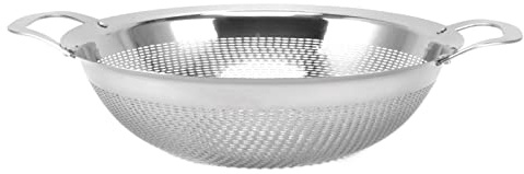 Scolapasta da Scolapasta in Acciaio Inossidabile in Metallo Forato per Pasta Verdura Spaghetti Frutta (18 CENTIMETRI)
