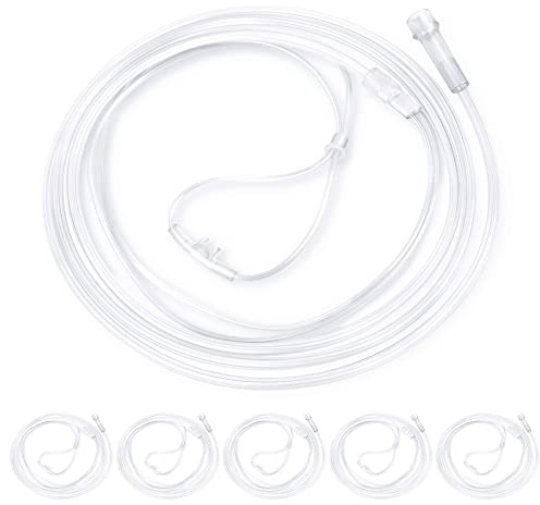 ANSNF Standard Oxygen Nasal Cannula for Adult - 7 ft, Soft Material, Kink Resistant, Lightweight Tubing Clear (5 Pack)