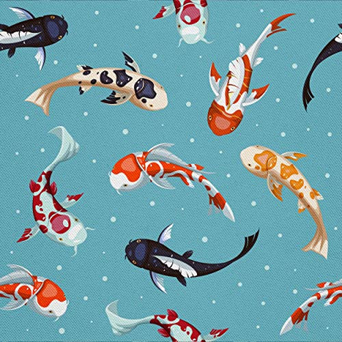 HEKO PANELS Stoff Oxford wasserdicht, Koi Fische, 2 Meter 155 x 200 cm