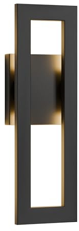 LamQee 14 Modern Outdoor Wall Lights, 3000K 1000LM Integrated LED Exterior Lighting Fixtures with Rectangle Frame, Matte Black Linear Outside Sconce Wall Mount for House Front Porch Patio Garage Door