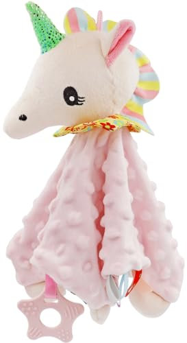 FenFang Baby Schmusetuch, Schnuffeltuch Kinder, Kuscheltuch Kuscheltier Plüschtier Baby Spielzeug Geschenk zur Geburt Mädchen Jungen Einschlafhilfe Kleinkind Neugeboren ab 0 Monaten Weich