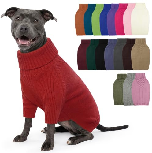IECOii Hundepullover,Sweater für Hunde,Hundepullover für Kleine Mittelgroße große Hunde,Warmer Rollkragen Hunde Pullover,Winter Hundebekleidung for Katzen,Chihuahua,Französische Bulldogge,Labrador