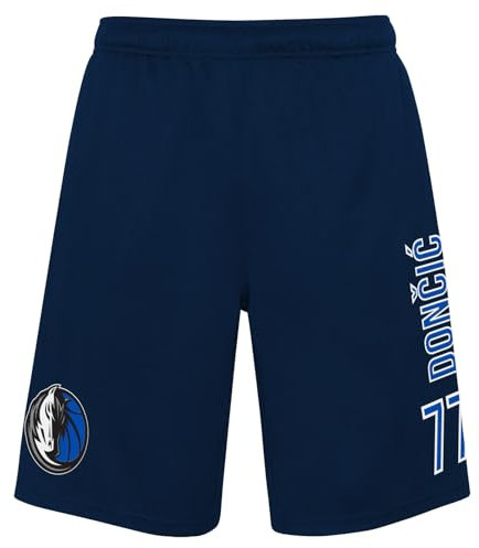 Outerstuff NBA Dallas Mavericks Luca Doncic #77 Shorts Hose Basketball Jump Ball Short Navy L