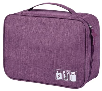 FAVORTALK Reisetasche für Elektronik-Organizer, Aufbewahrungstaschen mit abnehmbarem Schott, extra groß, 3-lagig, universelle Tech-Gadget-Tasche, passend für Ladegerät, Datenkabel, Kopfhörer, Maus,
