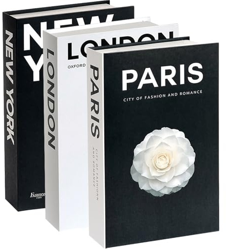 Fopytu 3 Faux Livres pour la décoration, Ensemble de Livres décoratifs de Mode Moderne pour la décoration intérieure, Présentoir de Fausses Piles de Livres, pour Bureau, Bar, bibliothèque