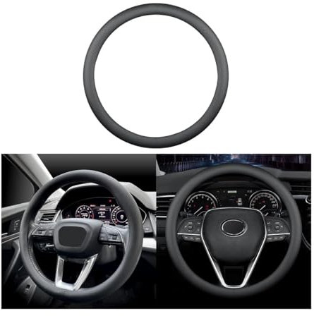 JNNJ Funda para volante de coche, antideslizante, universal, cubierta de cuero perforada y transpirable