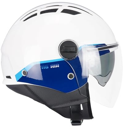 CGM Unisex – Erwachsene Air Jethelm, weiß blau, XXL (63-64cm)