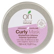 Officina Naturae | Curly Maschera Idratazione Intensa per Capelli Ricci con Nocciolo di Albicocca e Burro di Cacao Bio, Senza Siliconi, Profumo di Albicocca 150ml