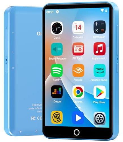 Oilsky 80GB MP3 Player with Bluetooth and WiFi, Mp3 & Mp4 Music Player with Spotify Blue