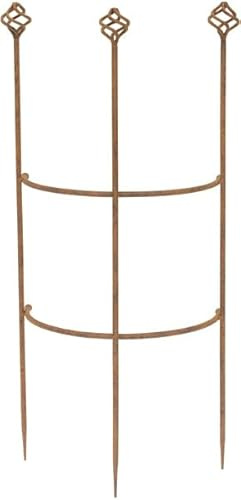 Quadri Support pour arbustes - Semi-circulaire - Marron rouille - Métal - Fer - Décoration (H x l x P) : 70 x 35 x 18 cm