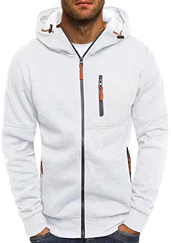 Survêtement à capuche zippé pour homme, ensemble de vêtements de sport décontractés, tenue de jogging ajustée, sweat à capuche et pantalon athlétiques zippés, ensemble d'entraînement léger, ensemble