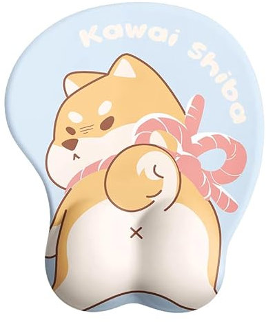 Shiba Inu – Tapis De Souris Mignon, Protège-Poignet, Fesses, Repose-Poignet en Mousse À Mémoire De Forme Tridimensionnelle, Coussin Doux