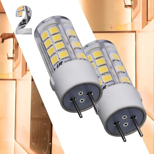 Satco S12323 4.5W T6 LED Bulb – 430 Lumens, 5000K Natural Light, GY6.35 Base, Clear Finish, 1.81 Length, Dimmable, 35W Incandescent Equivalent (2 Pack)