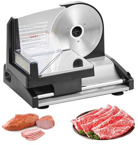 Trancheuse À Viande Commerciale/Maison, Trancheuse À Épaisseur Réglable, Lame En Acier Au Carbone De 7'', Trancheuse Multifonction Amovible Pour Viande, Fromage, Légumes, Jambon