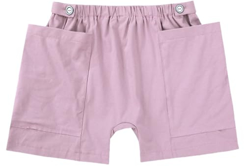 WEEOATAR Women Ostomy Pants Patient Underwear Incontinence Care Shorts,2 Side Pockets to Store Urine Bags Easy to Use,Fistula Pants for Nephrostomy,Suprapubic and Biliary Catheters(Purple,M)