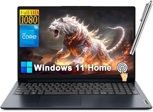Lenovo IdeaPad Ordinateur portable professionnel avec licence de bureau à vie, écran tactile FHD 15,6 po, Intel 10-Core i5-1235U, 24 Go de RAM, SSD 1 To, Windows 11 Pro, pavé numérique Wi-Fi, stylet