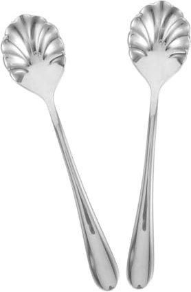 Ciieeo 2pezzi Cucchiai in Acciaio Forma Per Mescolare e Servire Gelato e Caffè Utensili Manuali Per Preparazione Del Caffè Retro e Decorativo Per Uso e Dessert