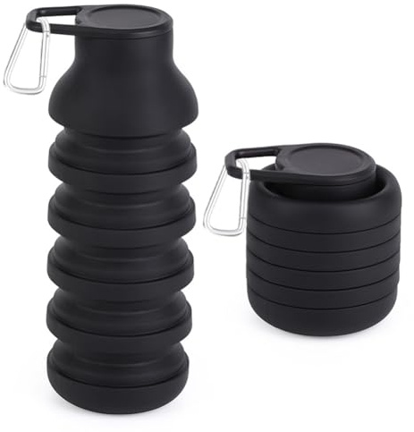 SYTTNUM Bottiglia d'acqua pieghevole,Borraccia Silicone Calcio, Borraccia per Bambini Borraccia Sportiva Palla, Portatile di Sport Basket Pieghevole Bottiglia di Acqua (600ml)