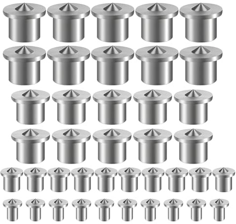 ISDVBUY 40 PCS Dowel Pins Center Point Set - Tenon Center Transfer Plugs Point for Professional Woodworking Accessories 5 Sizes (1/4, 5/16, 3/8, 1/2 Inch)