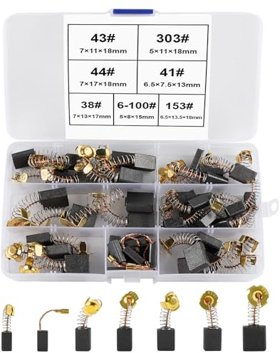 UYUYong 40 Pièces Balais de Charbon Machine Electrique Brosses de Carbone Brosses de Carbone pour Ponceuses Charbon Moteur Dureté Elevée pour Meuleuse D'angle Scies etc. Outils électriques-7 Tailles