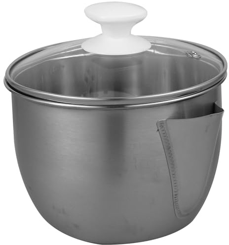 BAZEITFLOW Contenitore Separatore Olio in Acciaio Inox Filtro e Coperchio, Brocca per Olio di Pancetta e Grasso Domestico, Manico Antiscottatura per Cucina