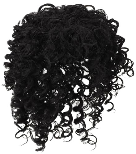FOYTOKI Lockige Perücke für Frauen aus Hitzebeständiger Faser mit Clip Design für Schnelles Haarstyling Kurzer Vielseitiger Look in Schwarz für Damen