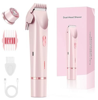 Ephra Afeitadora Mujer, Sanuvia Depiladora - Depiladora eléctrica recargable de doble cabezal para mujeres, afeitadora de cuerpo completo, uso húmedo y seco