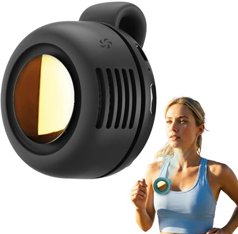 Tragbarer Clip Ventilator, 2026 Neu Taillenclip-Ventilator, Portable Silent Mini Bladeless Fan Clip On, 3 Geschwindigkeiten Mini Tshirt Ventilator, Handventilator mit Clip für Outdoor (Schwarz)