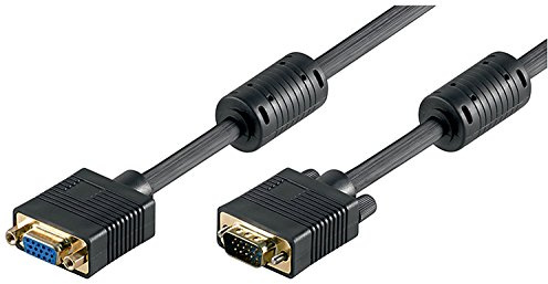 Goobay 68142 Prolunga per Monitor SVGA Full HD, Dorato, Nero, 15 m Lunghezza del Cavo
