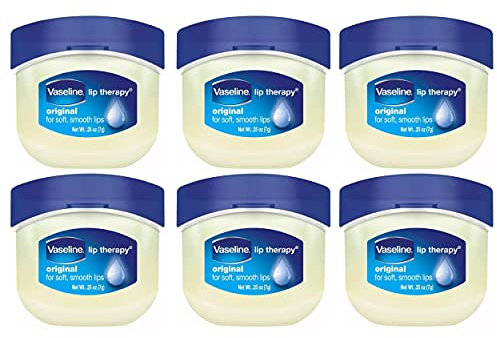 Vaseline Lip Therapy Lip Balm Mini, Original, 0.25 oz, Pack of 6