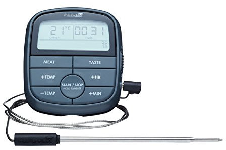 MasterClass Digital Meat Cooking Thermometer with 24-Hour Kitchen Timer, Black
