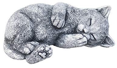 stoneandstyle Steinfigur Katze Minka träumend, massiver Steinguss, Frost- und wetterfest bis -30°C