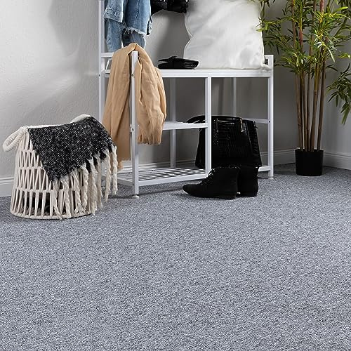 Steffensmeier Teppichboden Meddon Meterware | Auslegware für Kinderzimmer Wohnzimmer Schlafzimmer | Grau, Größe: 100x700 cm