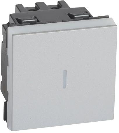 Permutateur 10AX 250V~ Easy-Led Mosaic - 2 modules - Alu - 079221L - Legrand