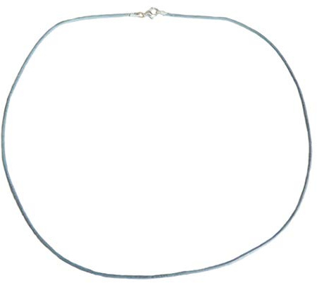 Ulrike Schmitt Edelsteinkreationen - Graues Ziegenlederband mit Echsilber Karabinerhaken - Damenkette - 45 cm