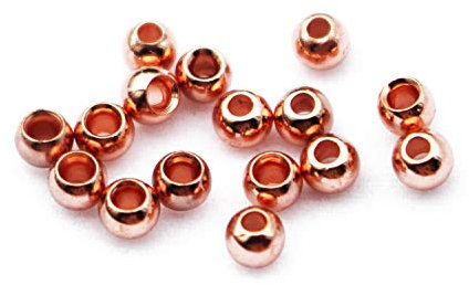 Tigofly 50 Stück/Packung 3,2 mm Kupferperlen Fliegenbinden Perlen Gewicht Nymphenkopf Jig Fliegenbinden Materialien Fliegenfischen